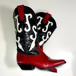 Nine West red white and blue boots.   Size 5.5 1 inch heel